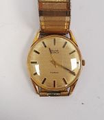 Lady's Avia gold plated wristwatch with lozenge patterned strap and a gentleman's gold plated Avia
