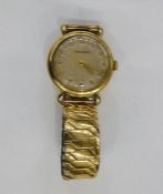 9ct gold Jaeger Le Coultre gent's wristwatch, the inside back cover numbered 455149 and 12872,