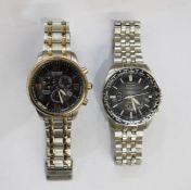Two gent's Citizen Eco-Drive stainless steel wristwatches, each boxed and with accompanying
