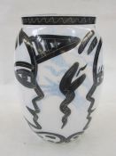 Kosta Boda glass vase 'Faces' and signed 'Ulrica Hydman-Vallien', 23.5cm approx.  Condition Reportno