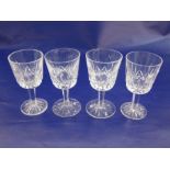 Suite of Waterford cut glass 'Lismore' viz:- 12 large tumblers, 10 smaller tumblers, 10 stemmed