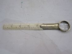 Silver-mounted combined magnifying glass, ruler and letter opener by Asprey & Co Ltd, Birmingham