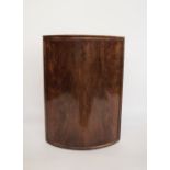 Mahogany corner lift-top linen box, 75cm high  Condition Reportthe top is stained, the string