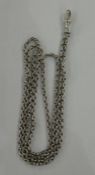 Silver-coloured metal long oval link chain with bolt ring, 19g approx. Condition ReportApprox 95cm