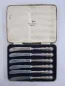 Set of six silver George V  tea knives, Sheffield 1932 by Walker & Hall