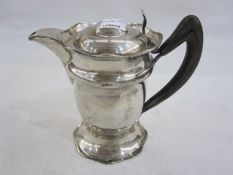 Edwardian silver hot water jug by Coles and Fyre Birmingham 1907 of shaped circular design in the