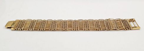 9ct gold bar link bracelet, approx. 42g