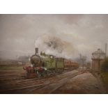 John Mace (20th century school) Pair oils on board LWSR train, no.0353 leaving station, initialled