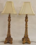 Pair of modern table lamps in 16th century Italianate-style , each lamp approx. 60cm high, with