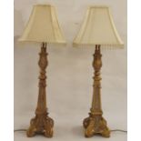 Pair of modern table lamps in 16th century Italianate-style , each lamp approx. 60cm high, with