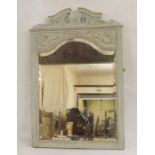 19th century mirror with fretwork carving and one further mirror (2)