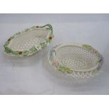 Belleek Hensall basket 1999 and a Belleek 2004 basket, both with their original boxes (2)