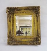 20th century rectangular mirror in moulded gilt-effect frame, bevel edged rectangular plate, 43cm