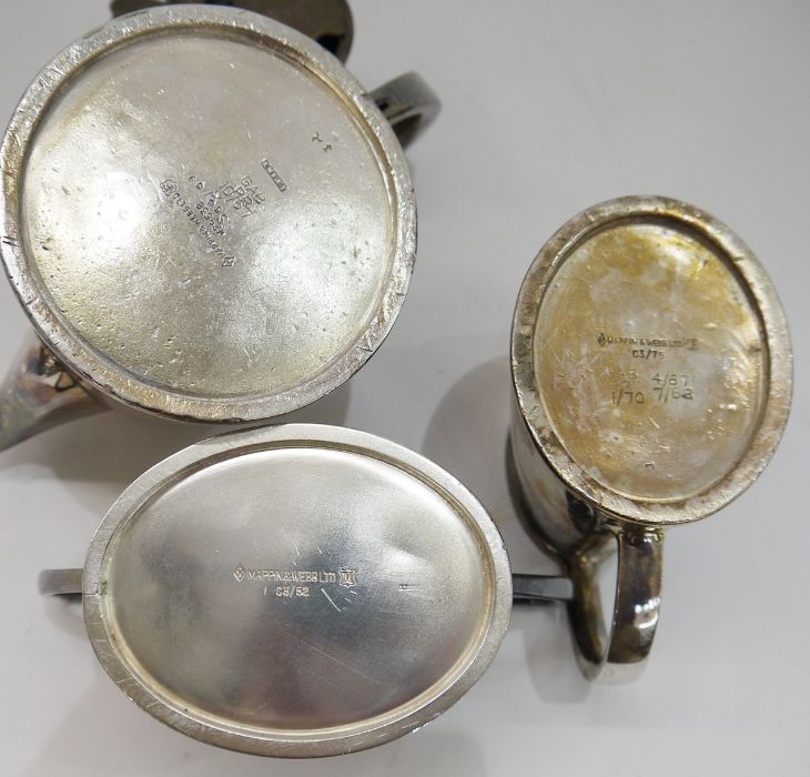 Silver-plated tea service marked 'P&O' to include hot water jug, coffee pot, teapot, milk jug, sugar - Image 2 of 2