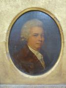 Unattributed Oil on canvas Head and shoulders portrait of gentleman in a wig, labelled verso 'Samuel