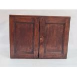 19th century mahogany collectors cabinet, the two panelled doors enclosing two bands of eight