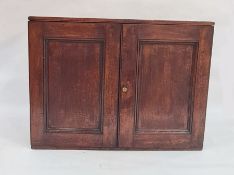 19th century mahogany collectors cabinet, the two panelled doors enclosing two bands of eight