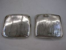 Two monogrammed 20th century silver cigarette cases with gilt washed interiors, 8.9 oz