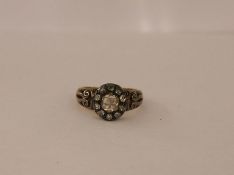 Antique 18ct gold Georgian diamond ring, old cut diamond to the centre, 0.75ct approx. with