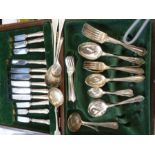 Quantity plated table flatware, mainly for six, serpentine thread-pattern