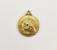 Cartier gold-coloured metal St Christopher, marked 'Cartier Made in France', 1.8g approx.