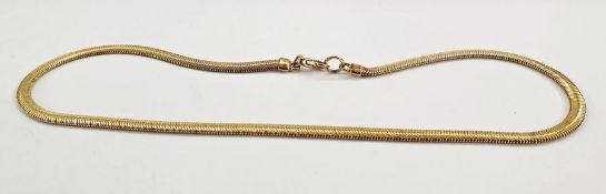 9ct gold snake-link necklace, approx. 12g