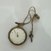 George III copper and metal pair-cased pocket watch, having white enamel dial, Arabic numerals,