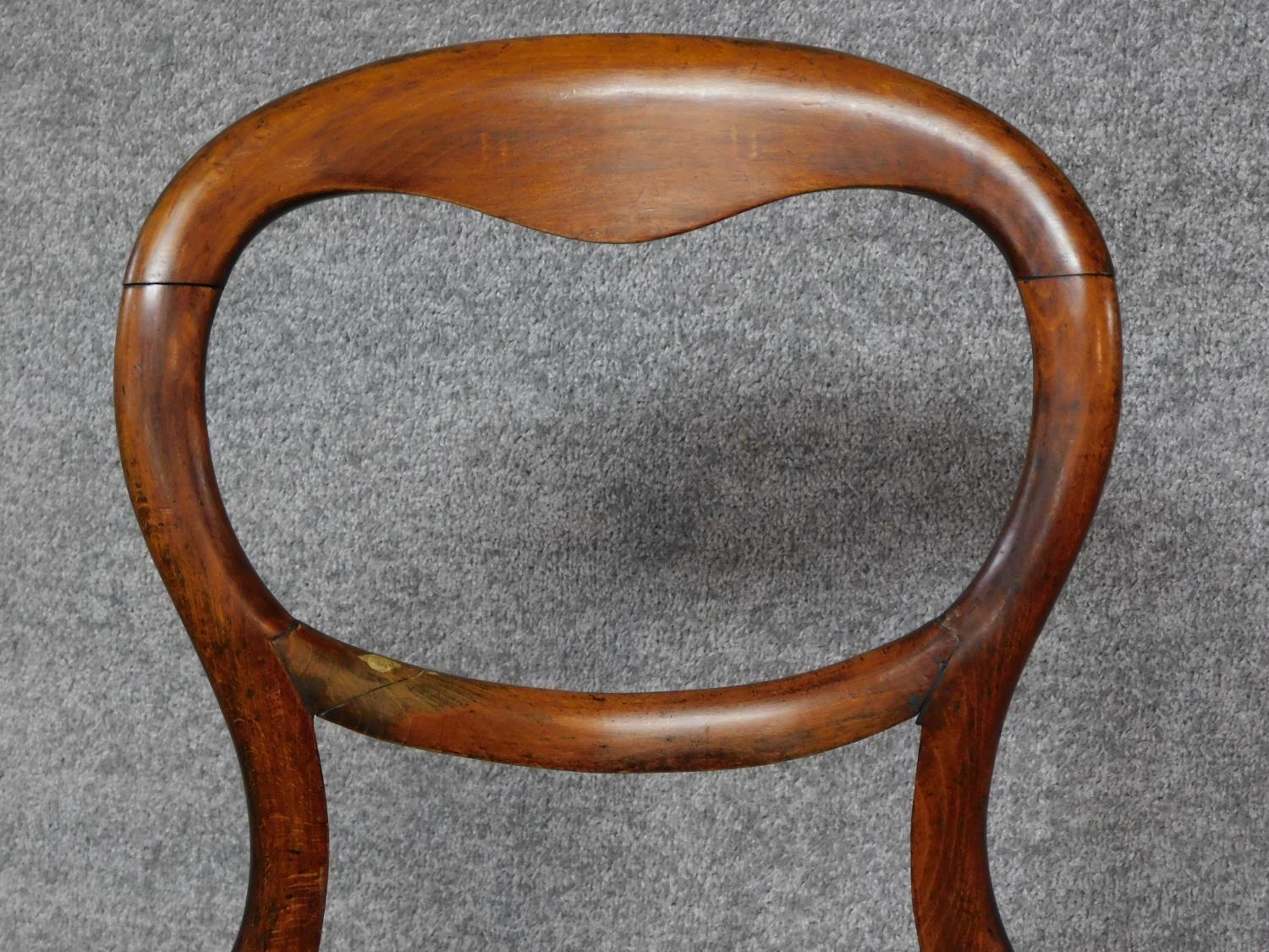 A set of three 19th century mahogany cane seated chairs and two similar chairs. H.83cm - Image 4 of 5
