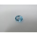 A GGIL (Global Gems International Laboratories) certified Brazilian AAA grade Blue oval mixed cut