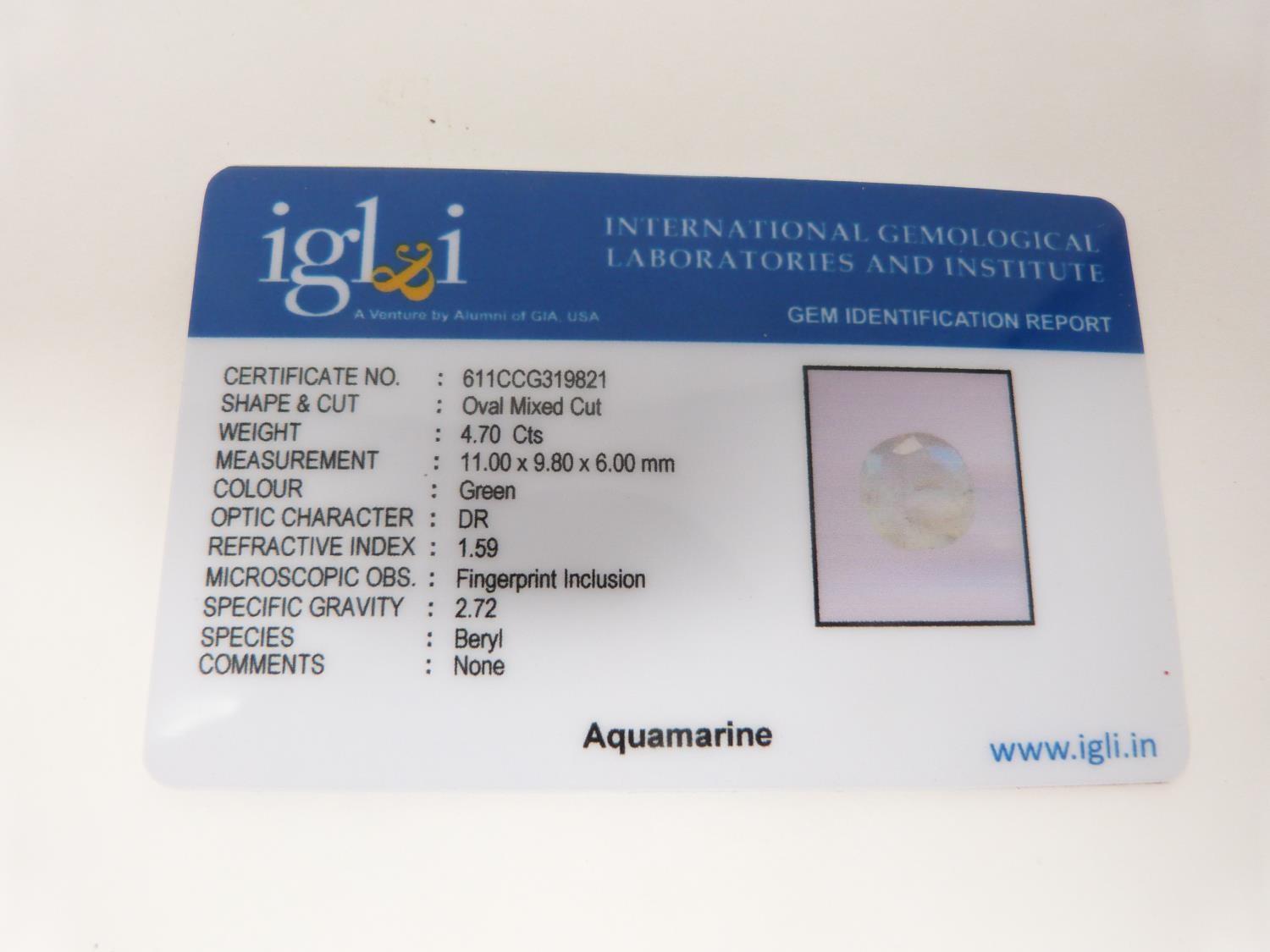 An IGL & I (International Gemological Laboratories and Institute) certificated oval mixed cut - Image 3 of 5