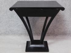 A contemporary ebonised Biedermeier style occasional table H.60 W.60 D.59cm