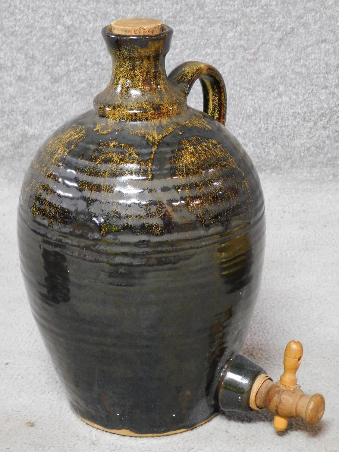 A collection of Mid Century Cooper Pottery studio glazed stoneware pieces including a tapped flagon, - Image 5 of 6