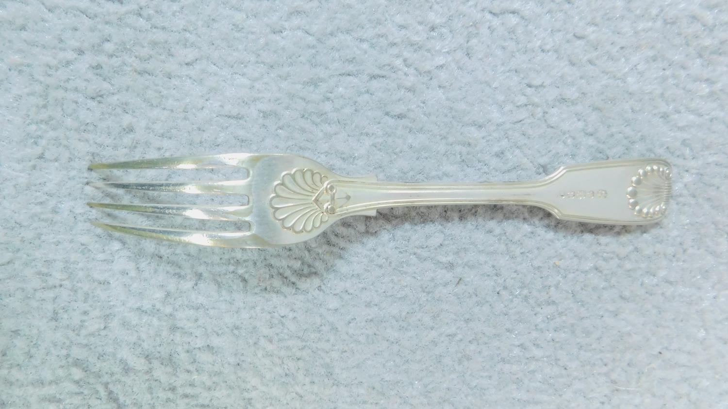 A collection of antique silver plate cutlery. Some with shell motifs. Made by CE &Co and makers mark - Image 6 of 10