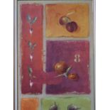 A framed oil on canvas depicting vegetables, signed to the back F Dupleich, 2001. 73x173cm