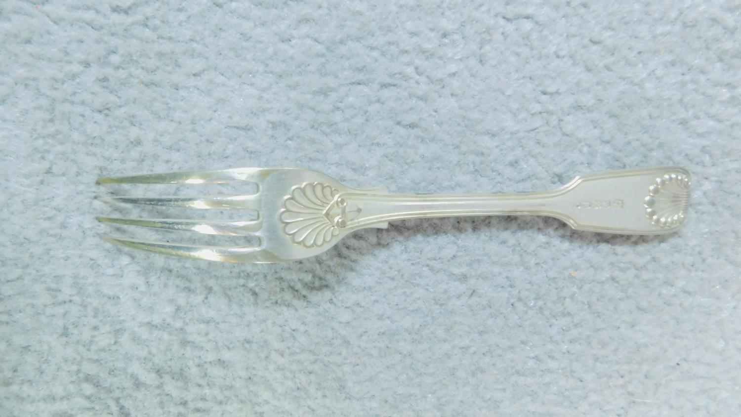 A collection of antique silver plate cutlery. Some with shell motifs. Made by CE &Co and makers mark - Image 7 of 10