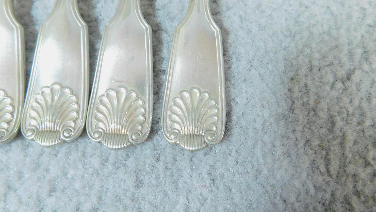 A collection of antique silver plate cutlery. Some with shell motifs. Made by CE &Co and makers mark - Image 3 of 10