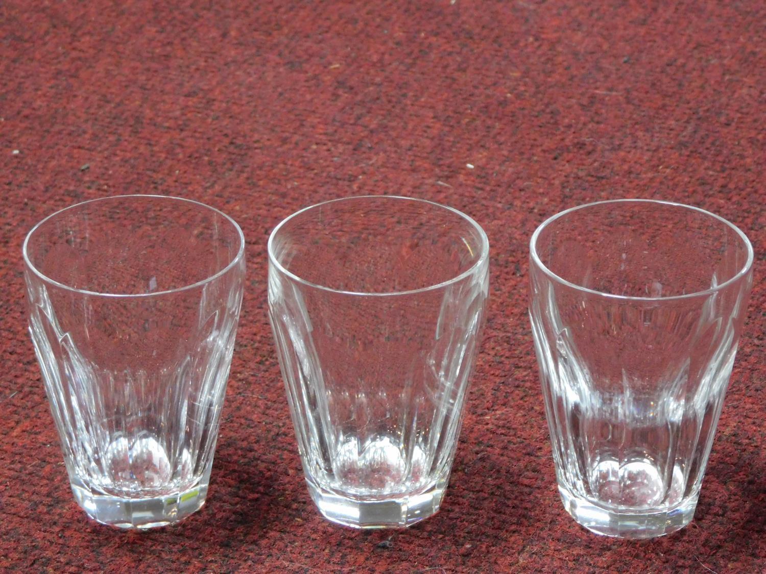 A collection of nineteen antique and vintage blown glass glasses. Including a set of four faceted - Image 2 of 5