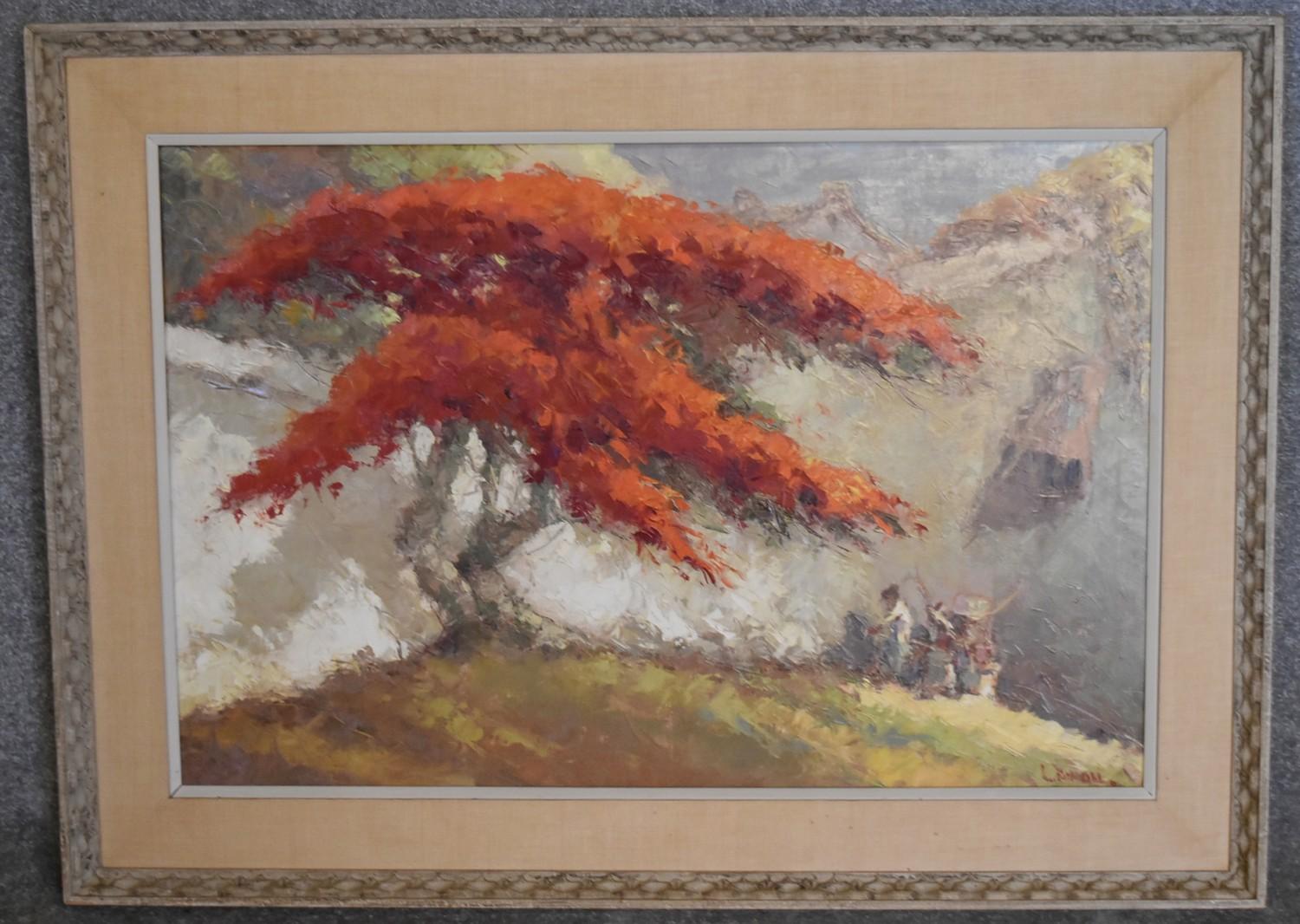 By Frits Lucien Ohl (Indonesian, 1904-1976), Flamboyant Tree, oil on canvas, 91.40 x 60.00 cm (36. x - Image 2 of 3