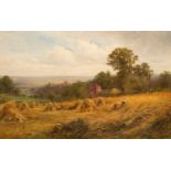 By Henry John Kinnaird (British,fl.1880-1920), Bringing in the Hay, oil on canvas, 40.6 x 61.0 cm (