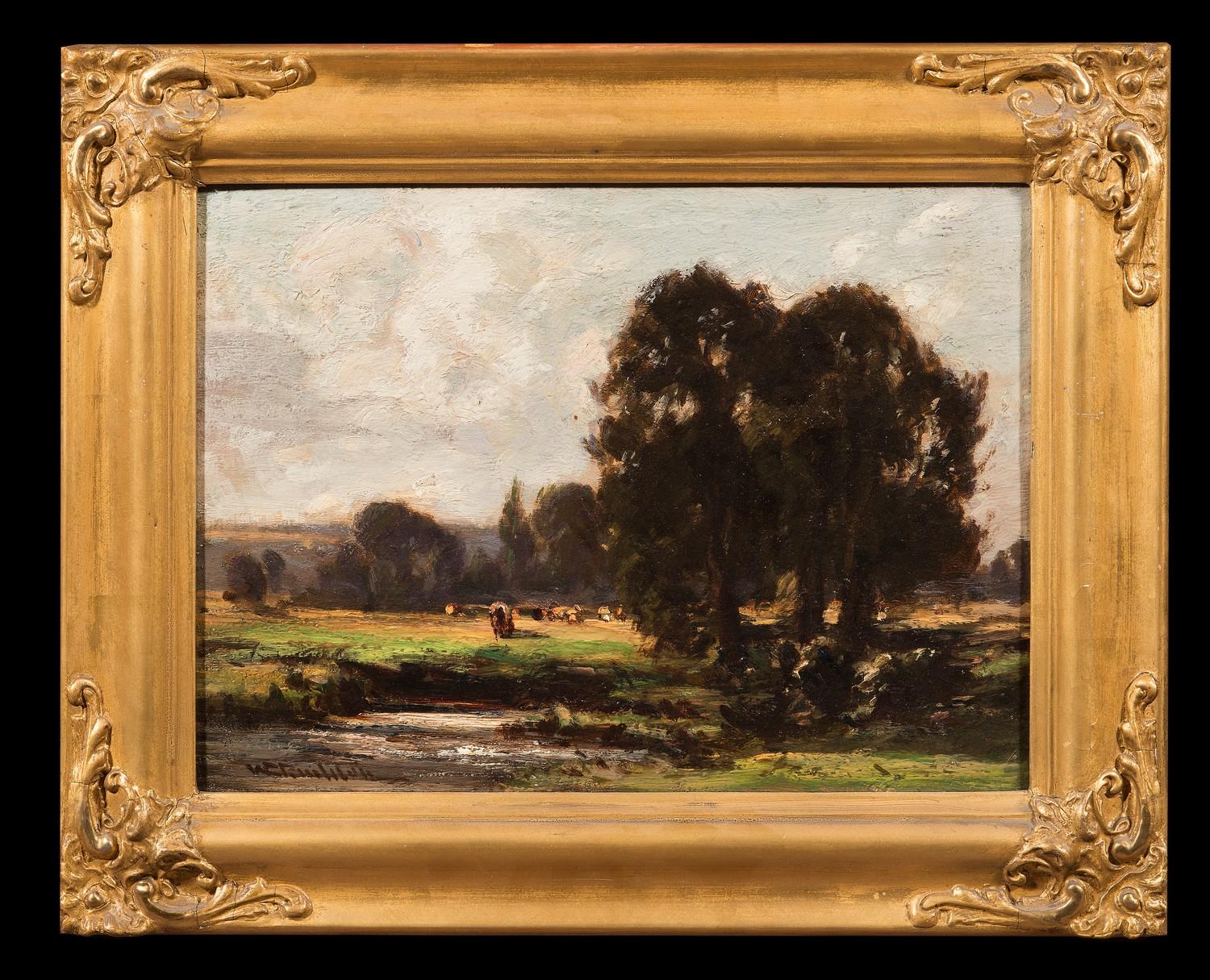 By William Charles Rushton (British, 1860-1921), a pair of oil on board landscapes, 24.1 x 35.6cm ( - Image 6 of 7