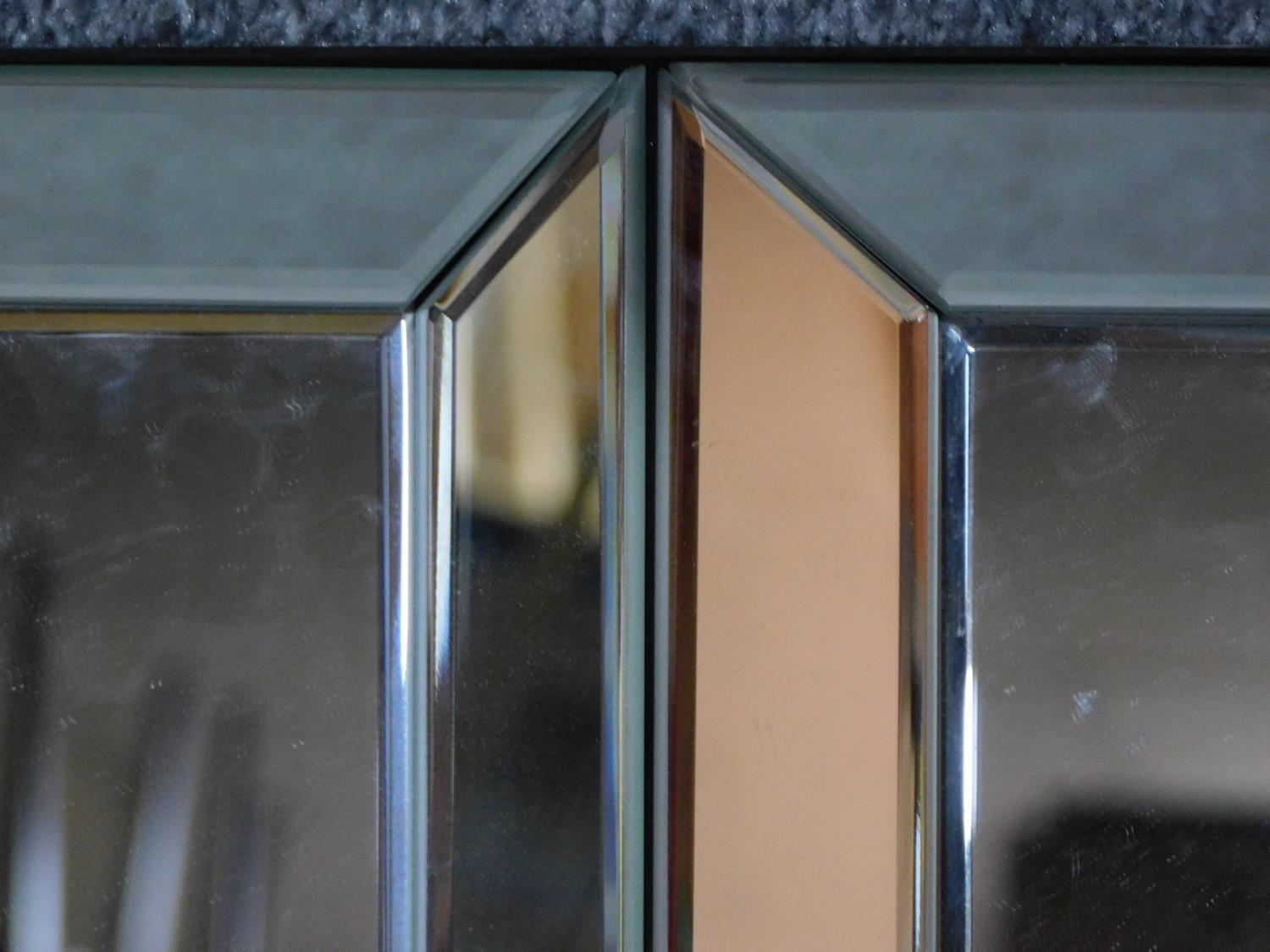 A wall mirror with nine glazed frame sections. 90x60cm - Image 3 of 3