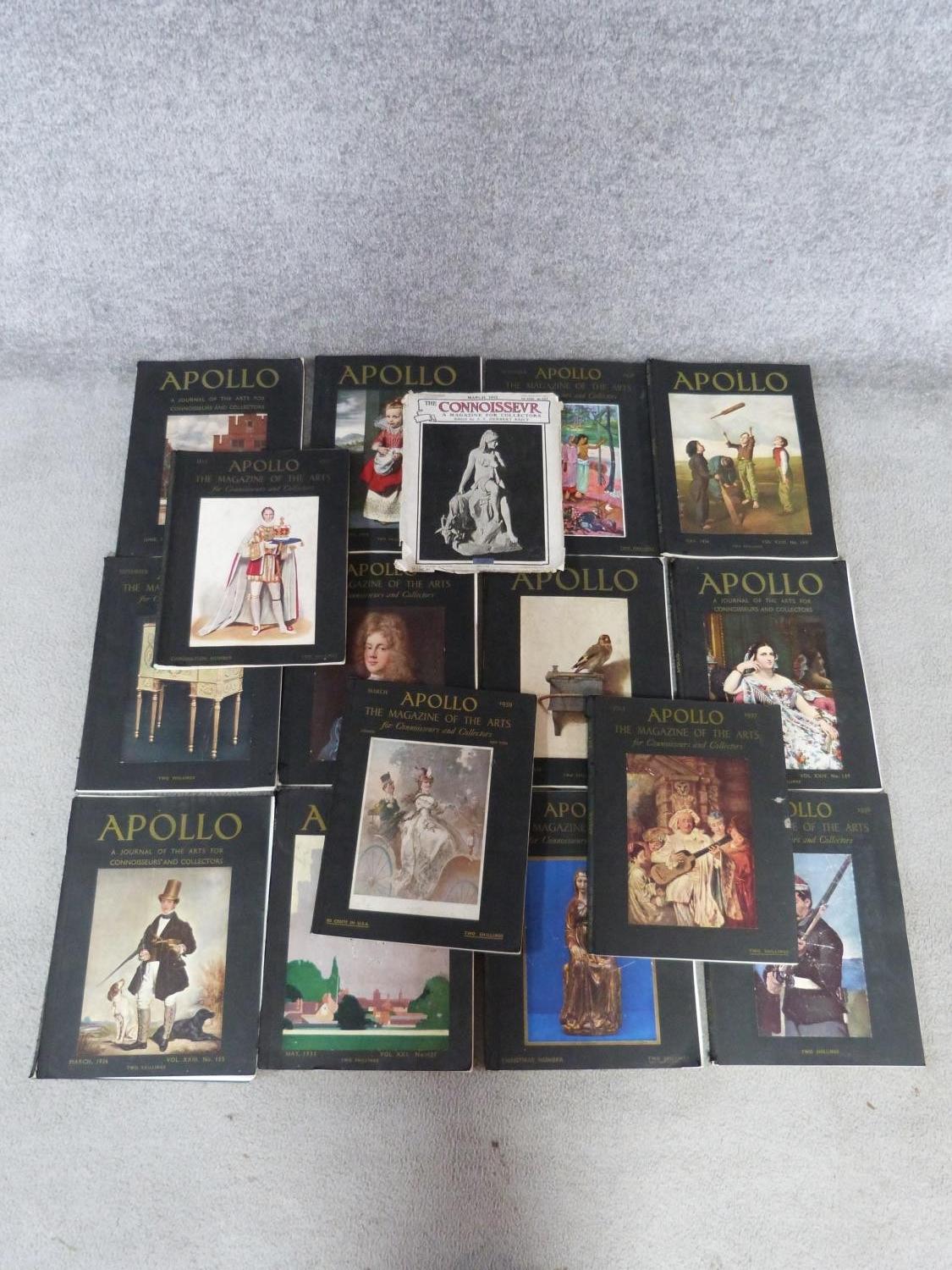 A collection of sixteen vintage collectors magazines. Fifteen Apollo arts vintage collectors