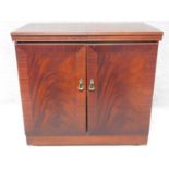 A contemporary faux mahogany metal cased heated buffet cabinet. H.73 W.77 D.44cm