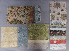 A collection of twenty six Morris & Co, Willam Morris design Fabric samples. 43x53.5cm.