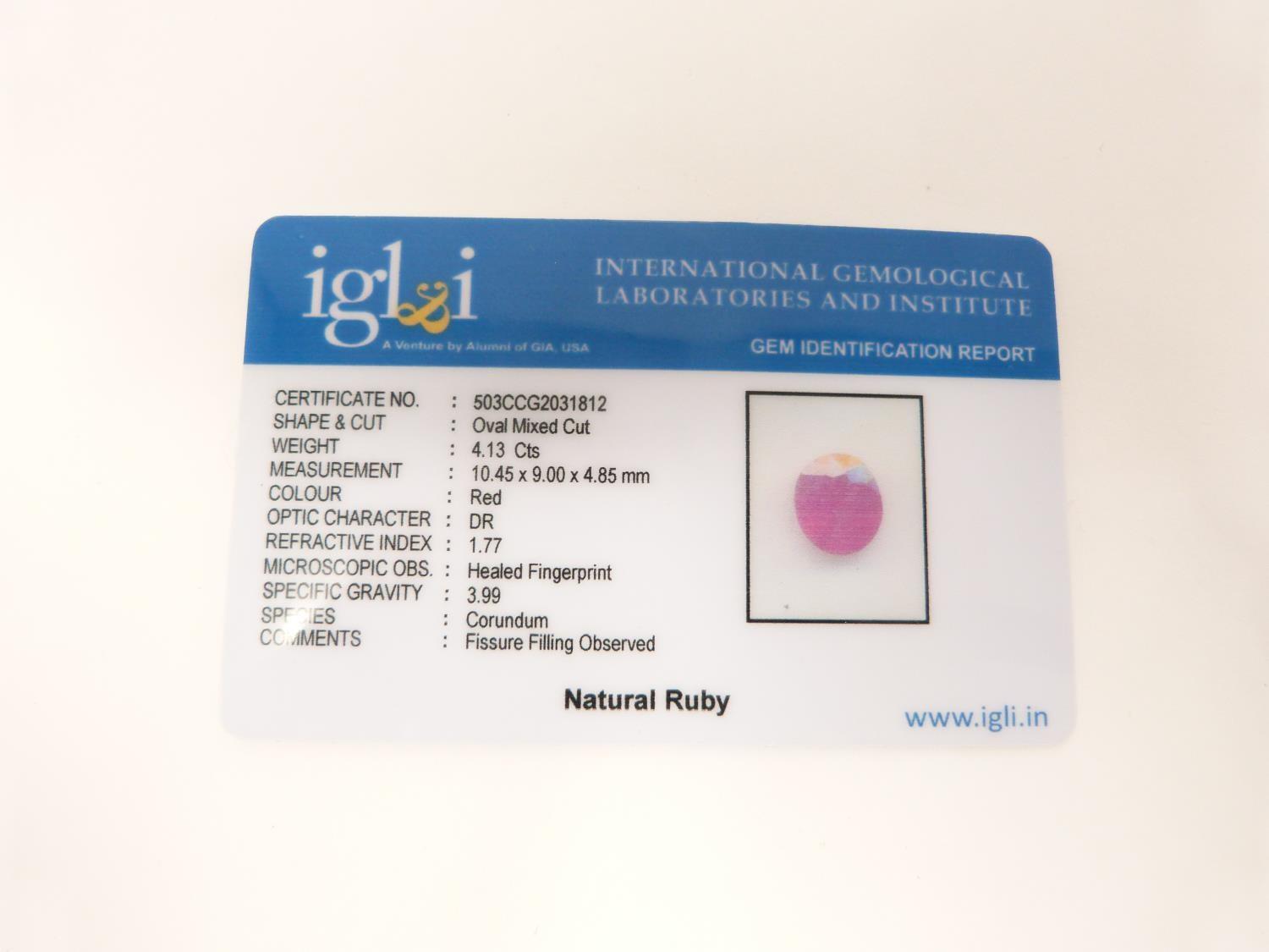 An IGL & I (International Gemological Laboratories and Institute) certificated oval mixed cut - Image 3 of 6