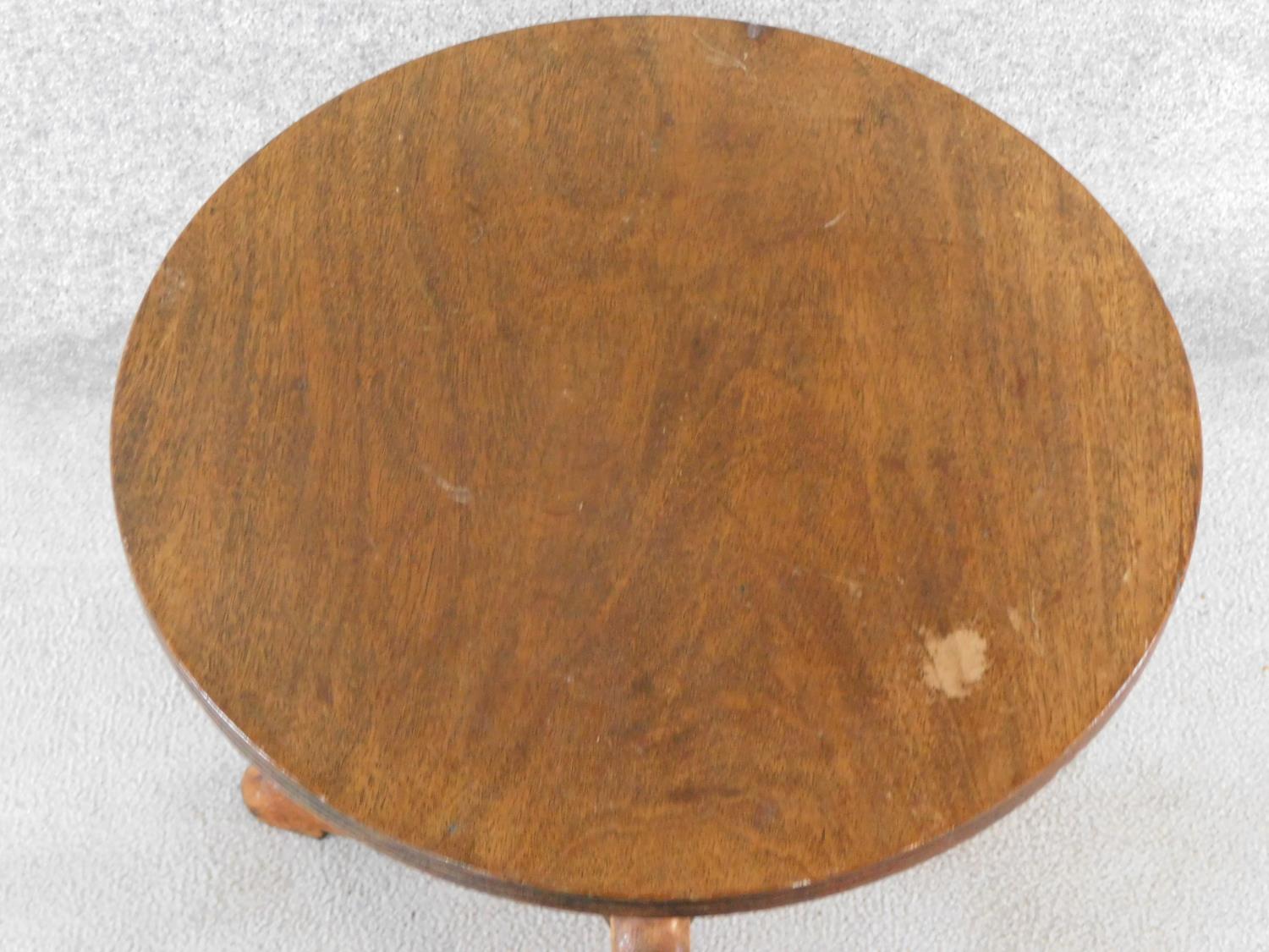 A Georgian style mahogany lamp table on tripod cabriole supports. H.56cm - Image 2 of 3