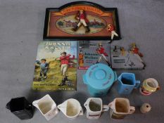 A collection of Johnnie Walker water jugs and other collector's ephemera.