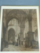 A framed and glazed religious print, by Dutch artist Johannes Bosboom. 50.5x60.5