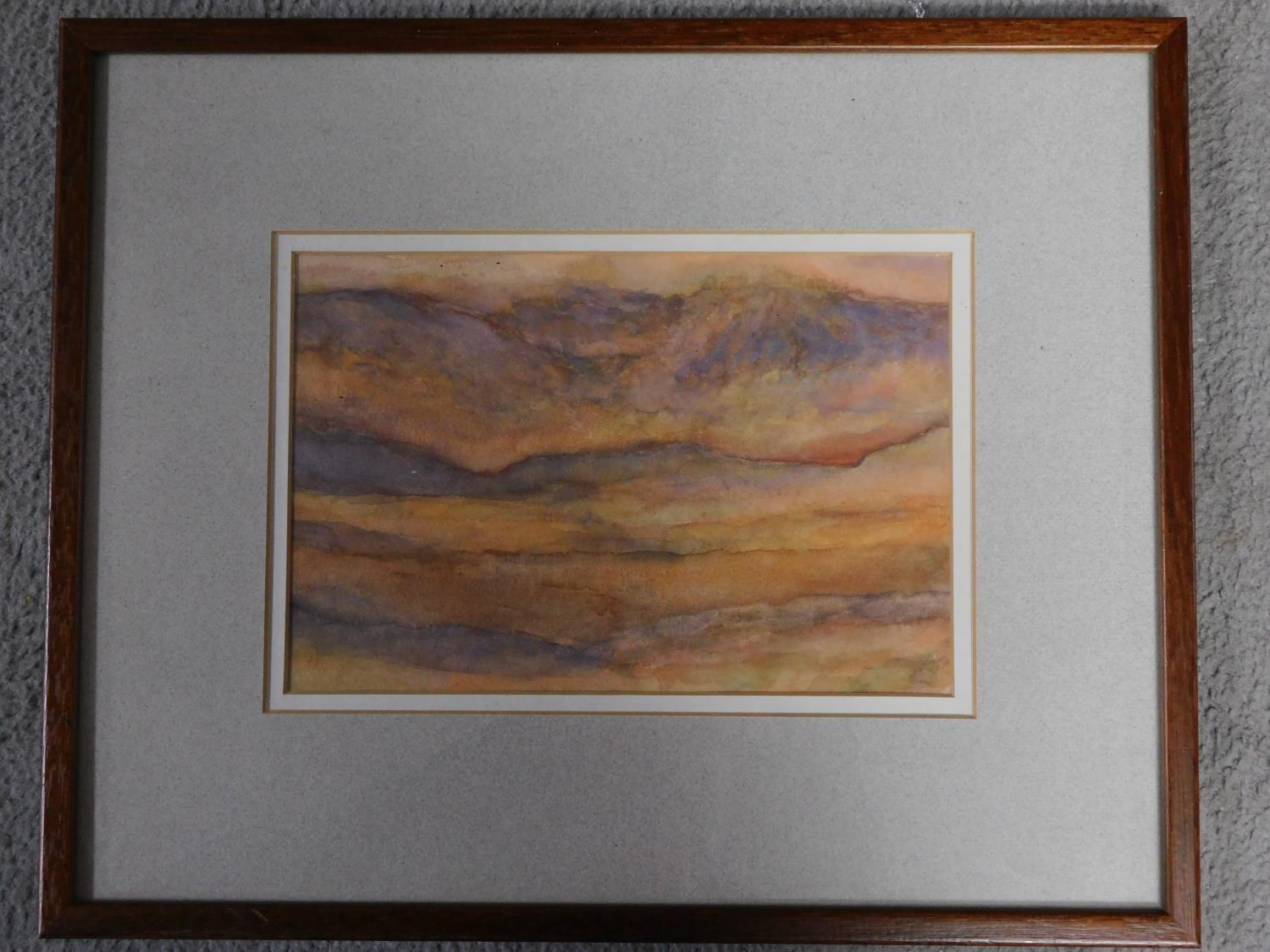 A framed and glazed abstract watercolour, unsigned. 40x32cm - Image 2 of 4