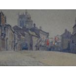 A framed and glazed watercolour titled 'Newport - Isle of Wight Eve of Carnival'. By L.S R.